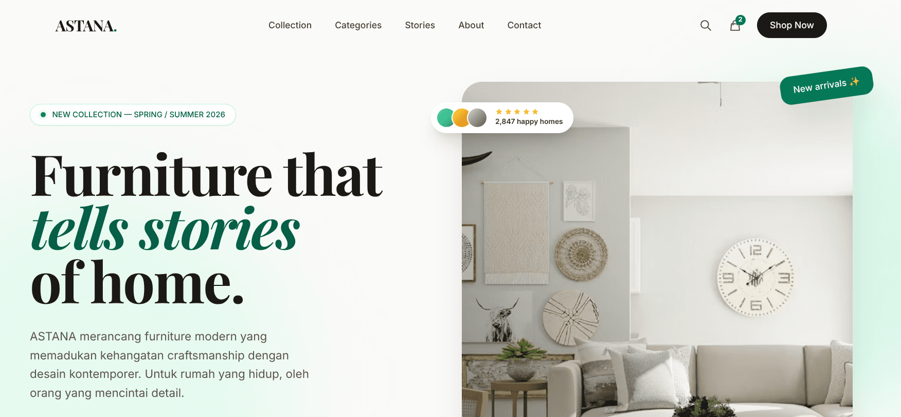 Template ASTANA - Landing Page Furniture — Willow